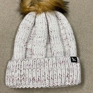 Eddie Bauer Adult Knit Beanie with Faux Fur Pom-Pom
